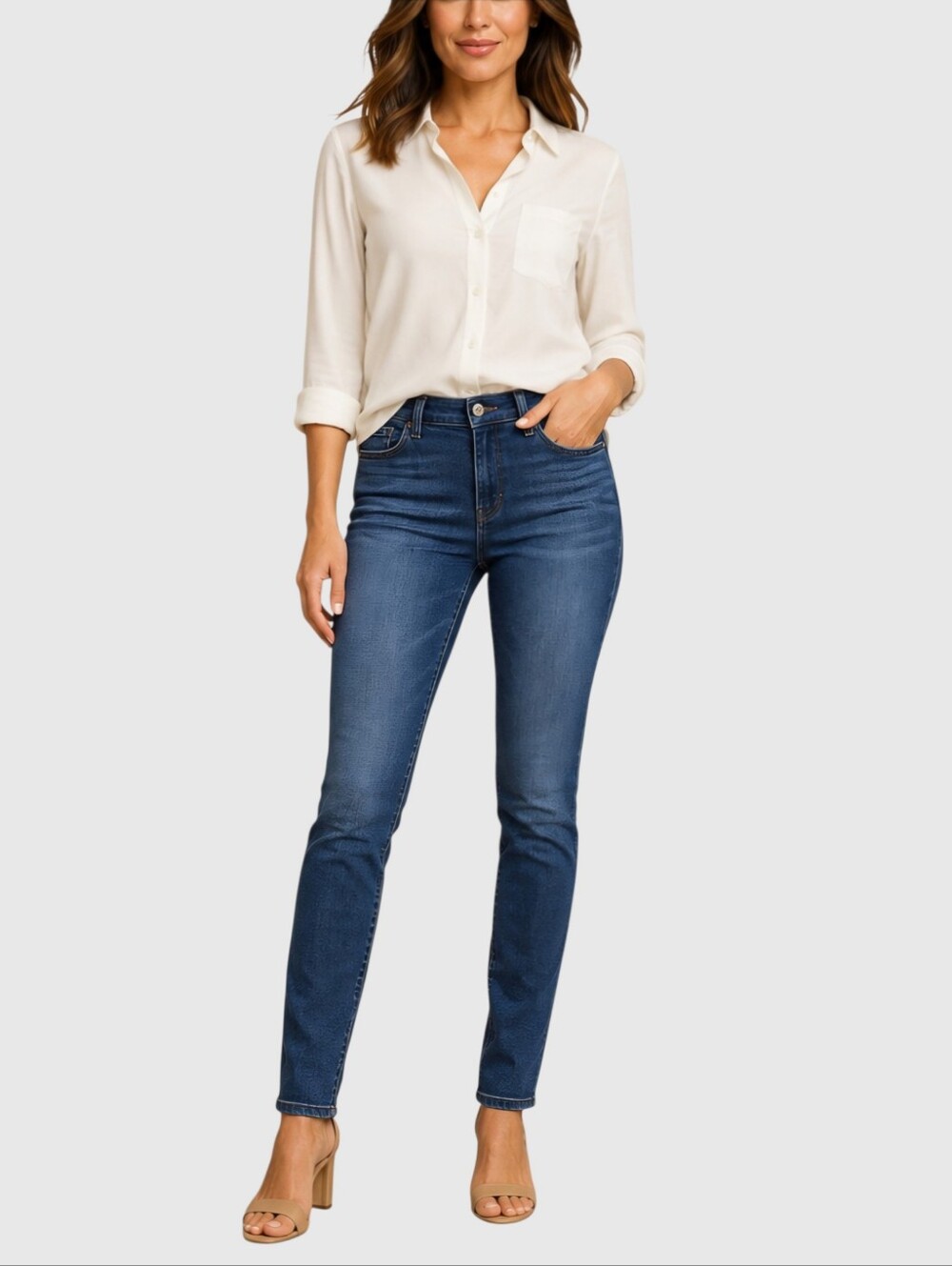 Michael Kors "Izzy" Mid Rise Skinny Straight Jeans Size 4